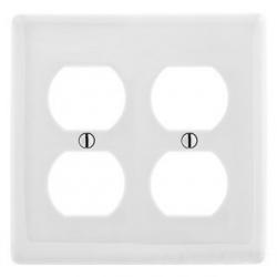 WALLPLATE, 2-G, 2) DUP, WH